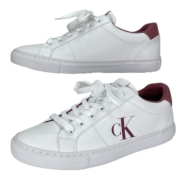 Calvin Klein Jeans Celbi White Faux Leather Womens Sneakers Size 9.5M - Picture 11 of 12